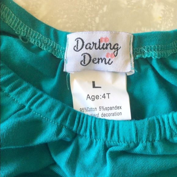 Darling Demi large 4T long sleeves teal leotard body suit - Picture 4 of 4